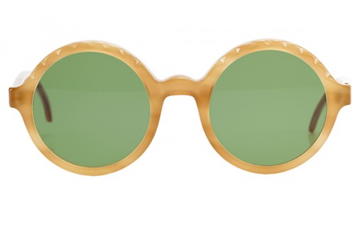 Construktivismo, honigfarbene Sonnenbrille, rund 
