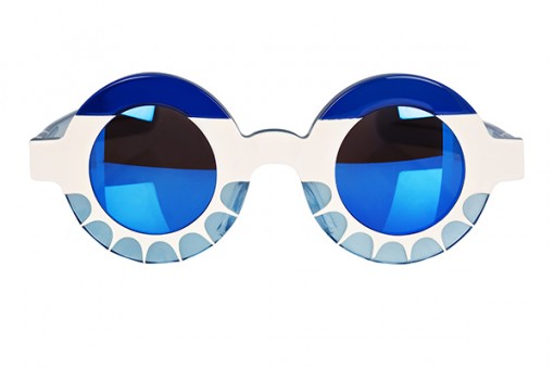 LK x Michael van der Ham, Sonnenbrille , Blau /  Elfenbein 
