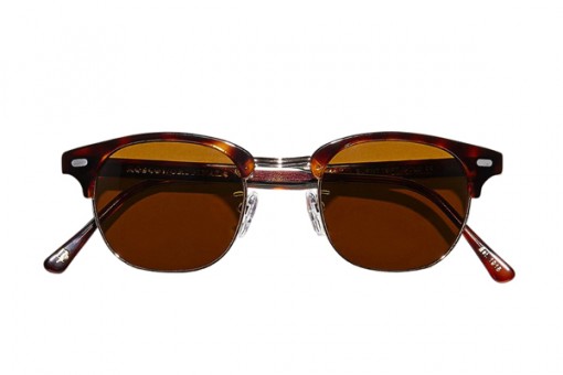 Moscot Yukel Browline Sunglasses, Burnt Tortoise/Gold 
